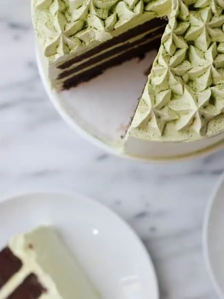 dark chocolate matcha layer cake recipe