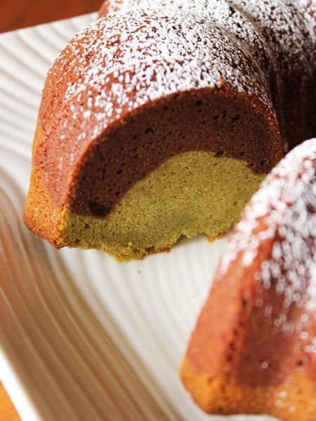 Chocolate Matcha Mochi Bundt Cake recipe