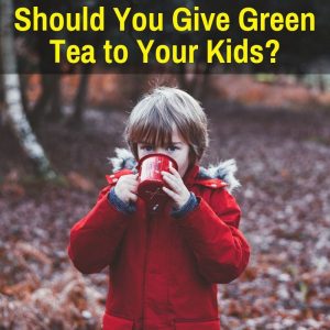 A child drinking green tea