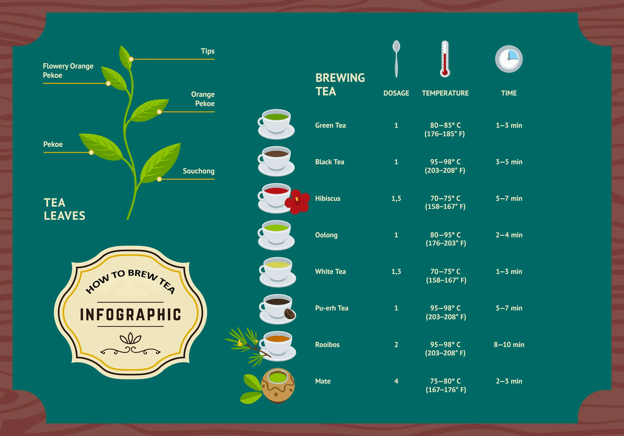 Tea temperatures infographic