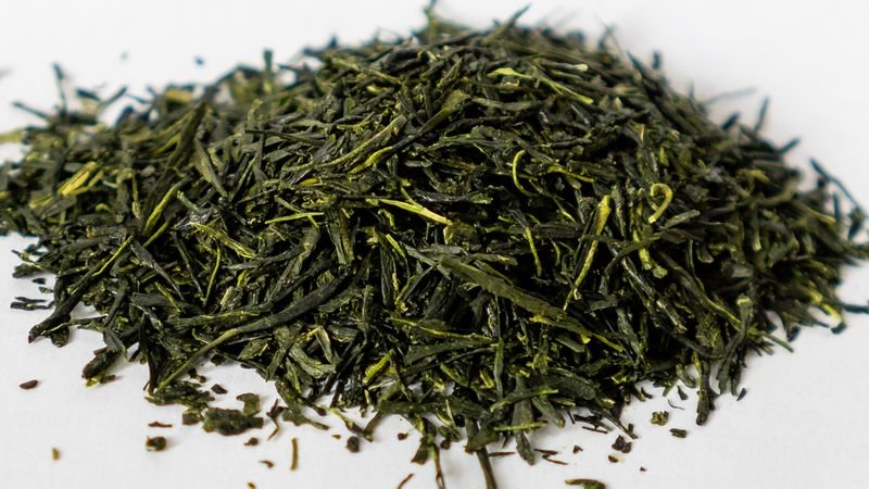 green tea leaves