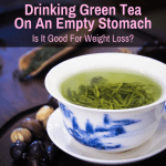 Cup of green tea not empty