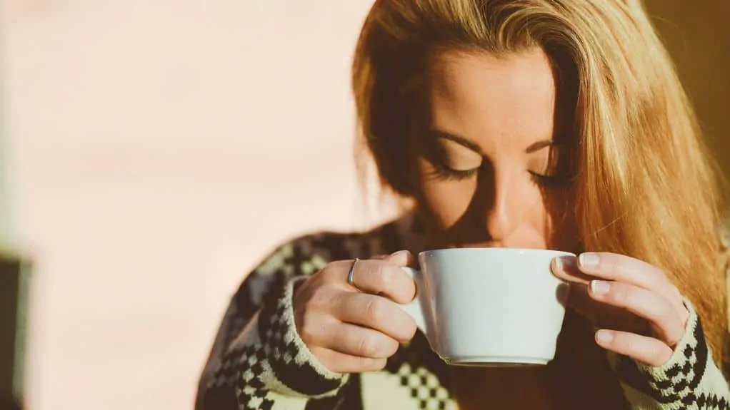 Woman enjoying tea at ideal temperature