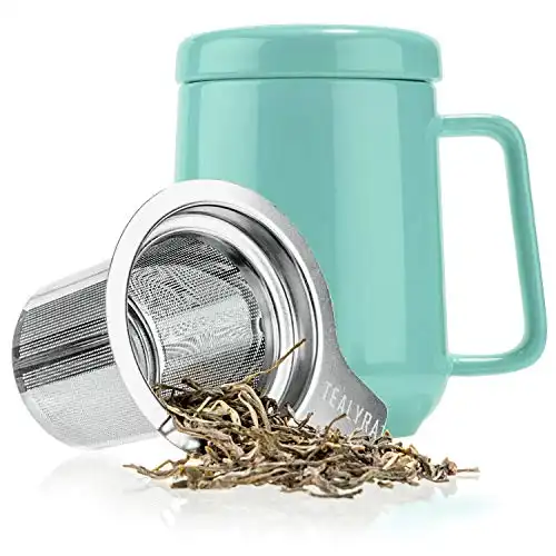 Tealyra Peak Ceramic Tea Cup With Infuser (Multiple Colors)