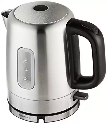 Amazon Basics Stainless Steel Portable Fast Electric Water Kettle