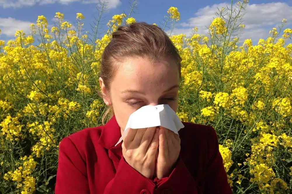 woman with allergies
