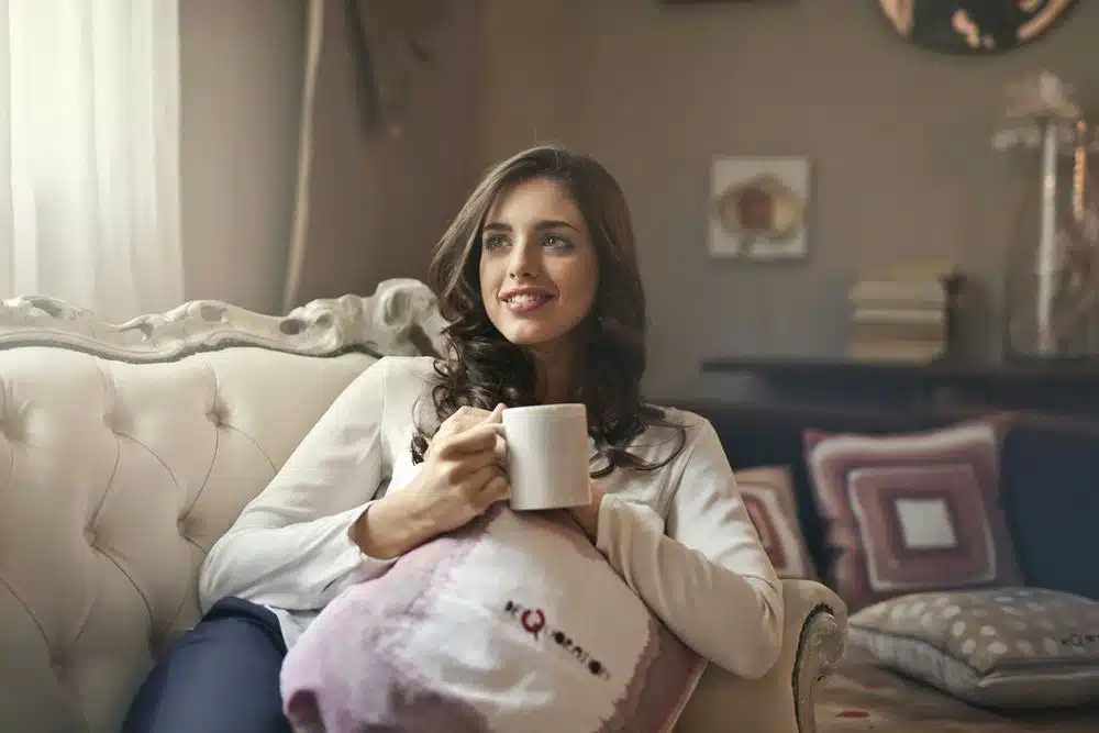 woman drinking tea